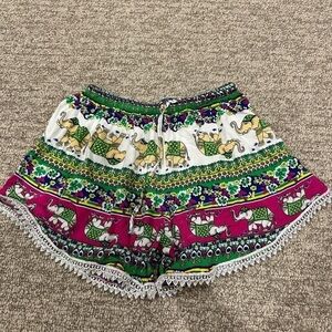 Colorful Elephant Print Women Shorts
